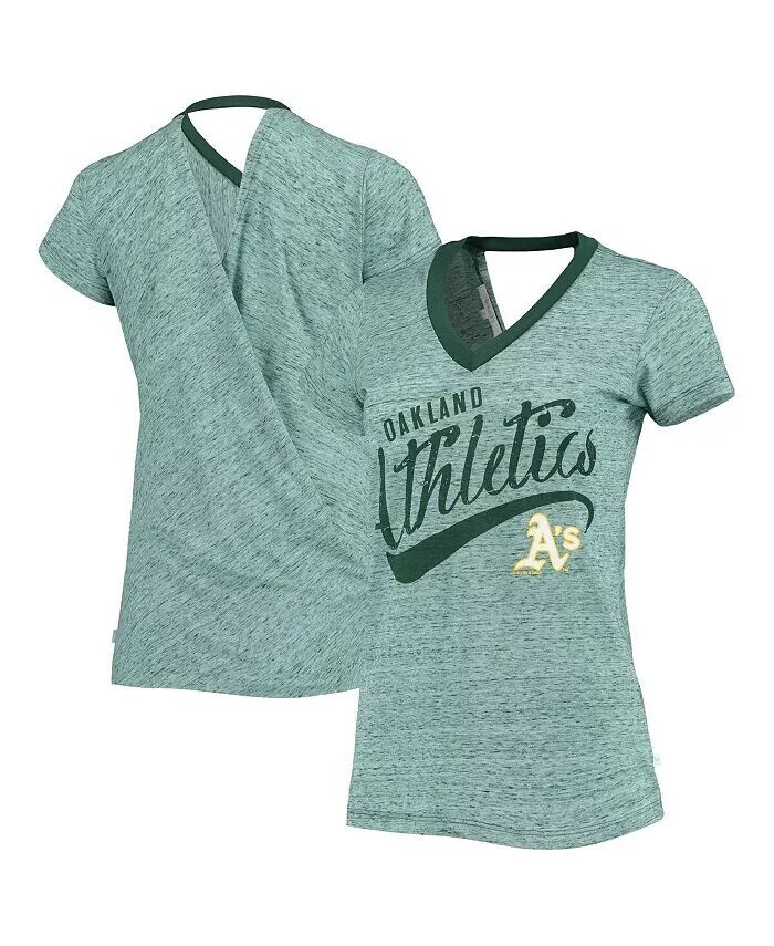 Зеленая женская футболка с v-образным вырезом и запахом на спине Oakland Athletics Hail Mary Touch
Зеленая женская футболка с v-образным вырезом и запахом на спине Oakland Athletics Hail Mary Touch
