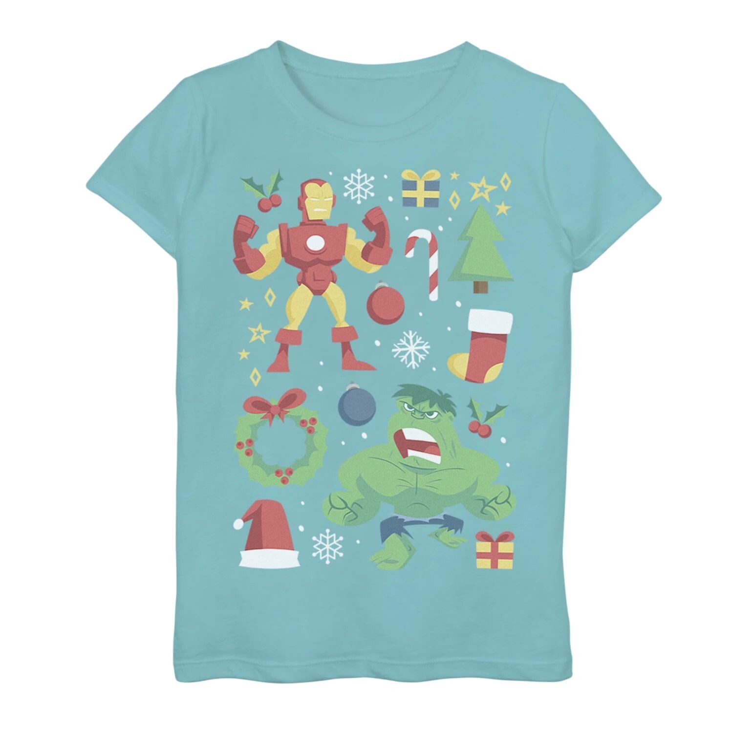 Футболка с рисунком «Праздничный коллаж» и «Железный человек и Халк» для девочек 7–16 лет Marvel
Футболка с рисунком «Праздничный коллаж» и «Железный человек и Халк» для девочек 7–16 лет Marvel
