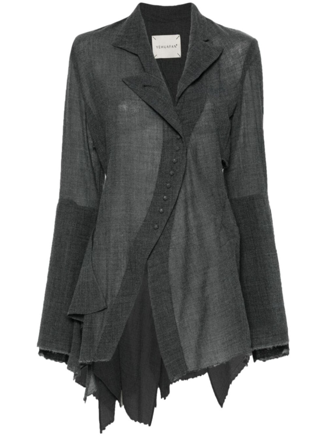 YEHUAFAN асимметричная рубашка, серый
YEHUAFAN асимметричная рубашка, серый