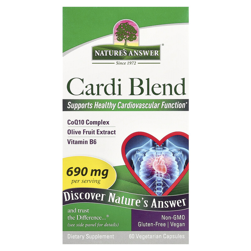 Nature's Answer, Cardi Blend, 60 вегетарианских капсул
Nature's Answer, Cardi Blend, 60 вегетарианских капсул