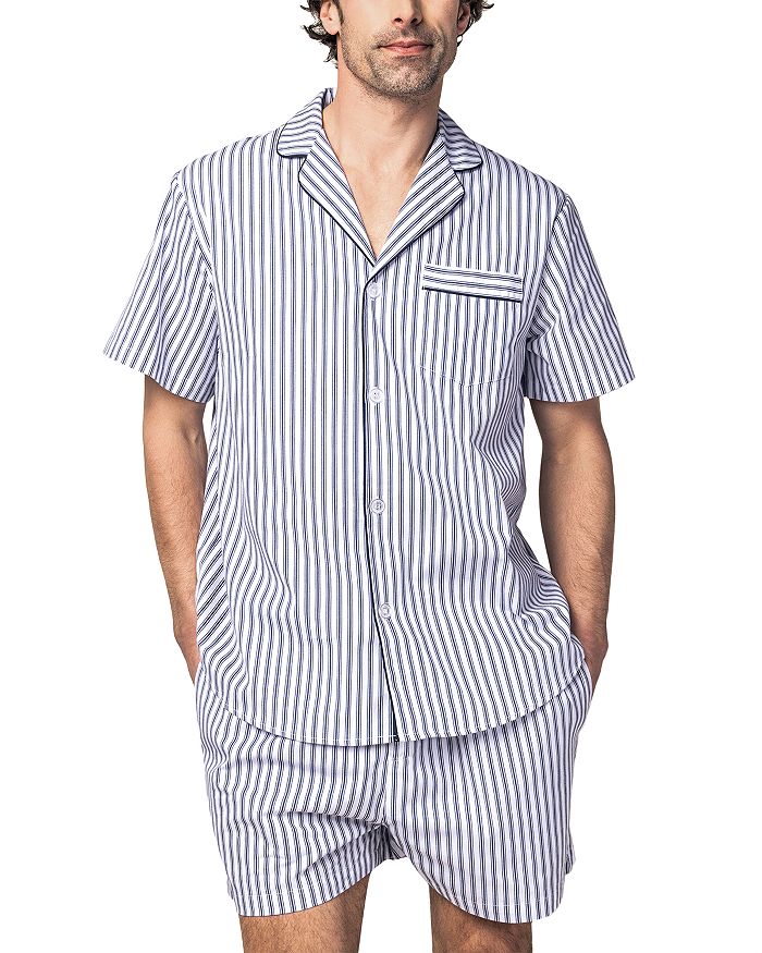 Короткий пижамный комплект из хлопкового твила с начесом в полоску Petite Plume, синий
Короткий пижамный комплект из хлопкового твила с начесом в полоску Petite Plume, синий