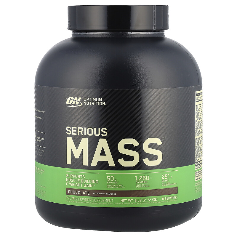 Optimum Nutrition, Serious Mass, гейнер, шоколад, 2,72 кг (6 фунтов)
Optimum Nutrition, Serious Mass, гейнер, шоколад, 2,72 кг (6 фунтов)