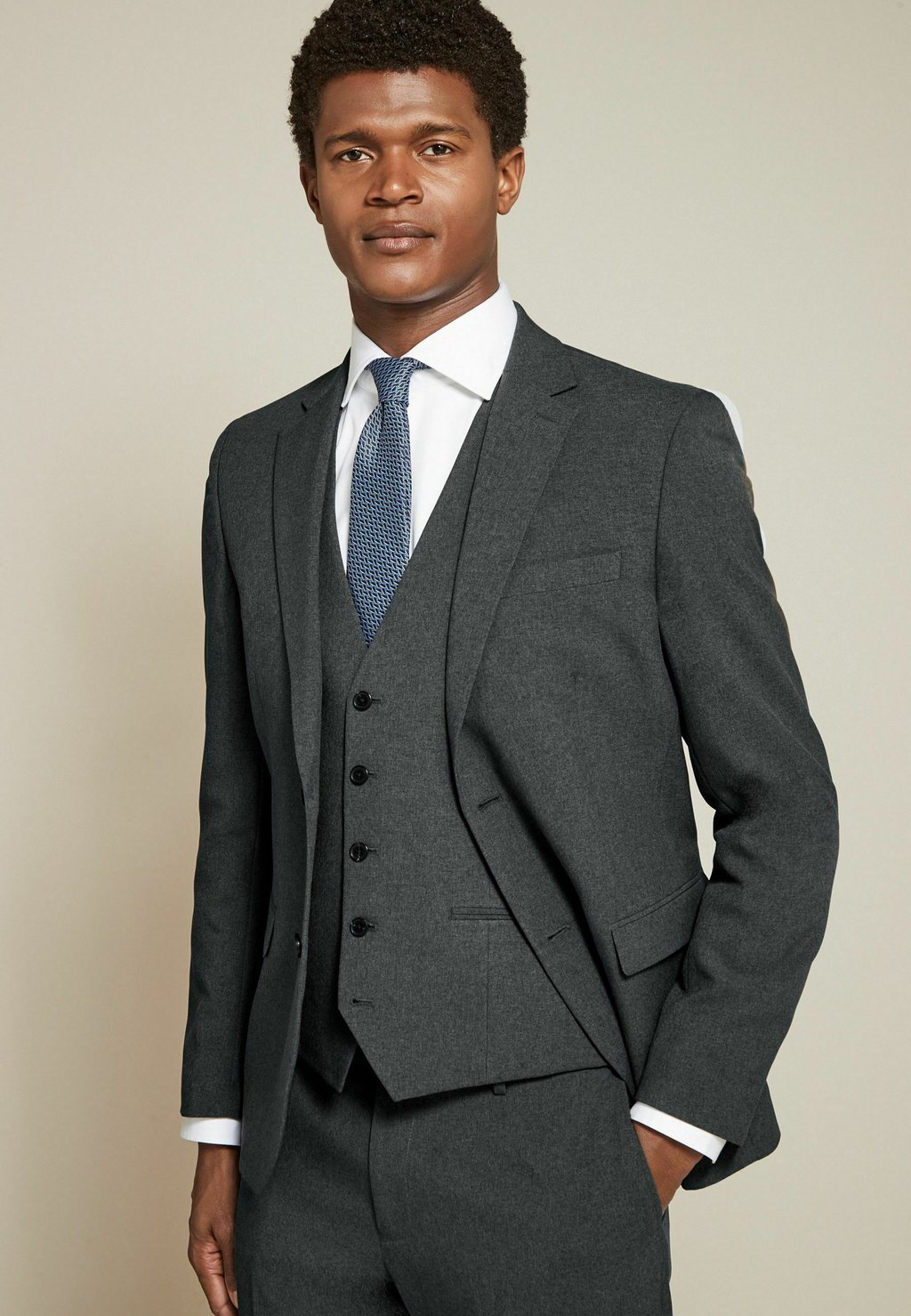 Элегантный пиджак SLIM FIT ESSENTIAL Next, серый 
Элегантный пиджак SLIM FIT ESSENTIAL Next, серый