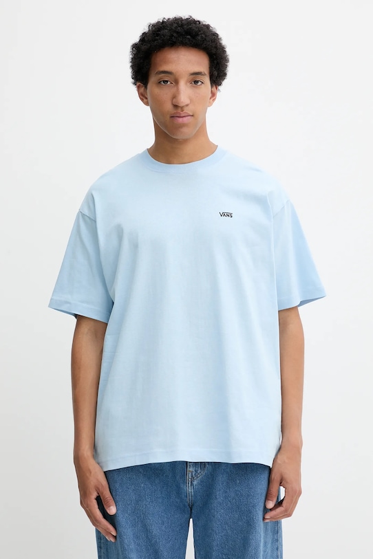 Хлопковая футболка Vans, синий 
Хлопковая футболка Vans, синий
