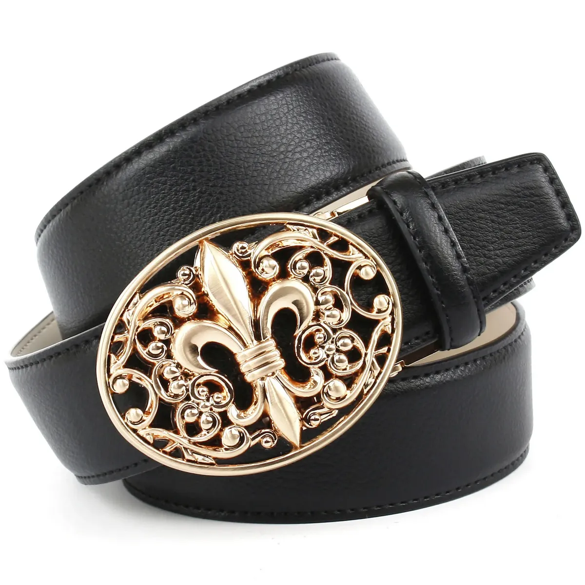 Кожаный ремень Anthoni Crown с французской лилией, черный
Кожаный ремень Anthoni Crown с французской лилией, черный