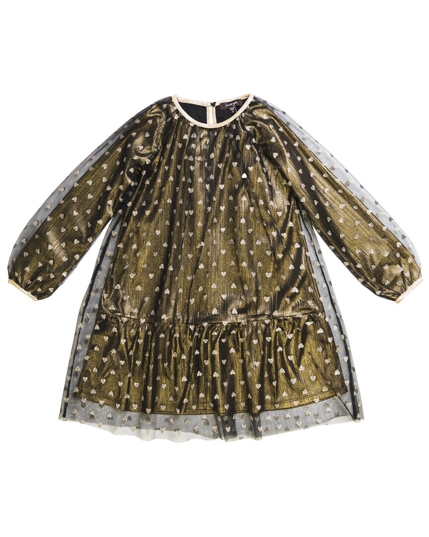 IMOGA Плиссированное платье из сетки и металлика, черный