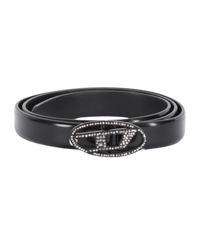 Ремень с овальным логотипом D и стразами. Diesel, черный
Ремень с овальным логотипом D и стразами. Diesel, черный