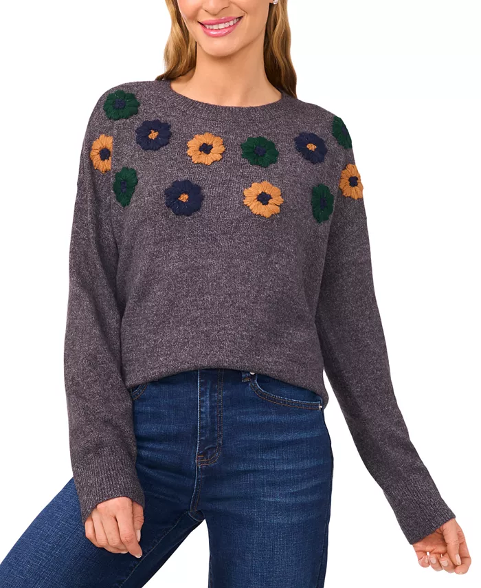 Женский разноцветный свитер с вышивкой цветов и длинными рукавами Cece, серый
Женский разноцветный свитер с вышивкой цветов и длинными рукавами Cece, серый