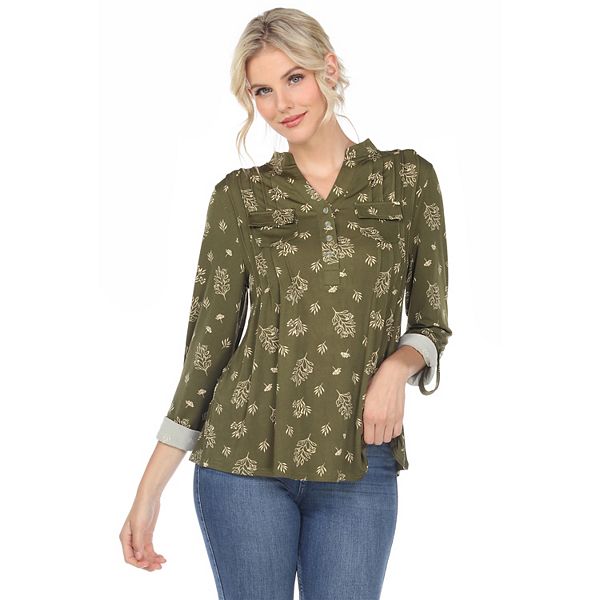 Женская блузка с длинными рукавами и листовым принтом Wm Fashion, Olive
Женская блузка с длинными рукавами и листовым принтом Wm Fashion, Olive