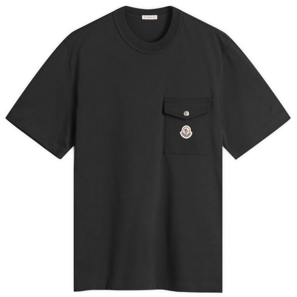 Футболка из плотного хлопка с карманом Moncler, черный 
Футболка из плотного хлопка с карманом Moncler, черный