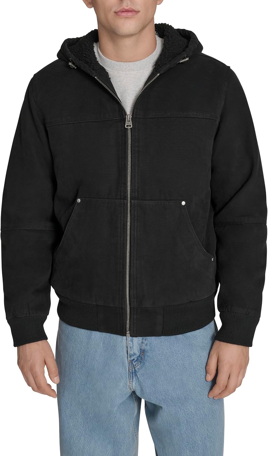 Мужская рабочая куртка-бомбер Levi's из хлопчатобумажной ткани с капюшоном (стандартные размеры, большие и высокие), Black
Мужская рабочая куртка-бомбер Levi's из хлопчатобумажной ткани с капюшоном (стандартные размеры, большие и высокие), Black