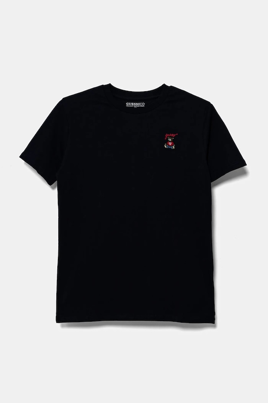 Детская хлопковая футболка Guess, темно-синий
Детская хлопковая футболка Guess, темно-синий