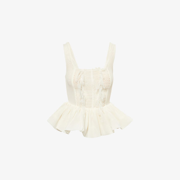 Топ плетеный Amy Lynn Calla с баской, белый
Топ плетеный Amy Lynn Calla с баской, белый