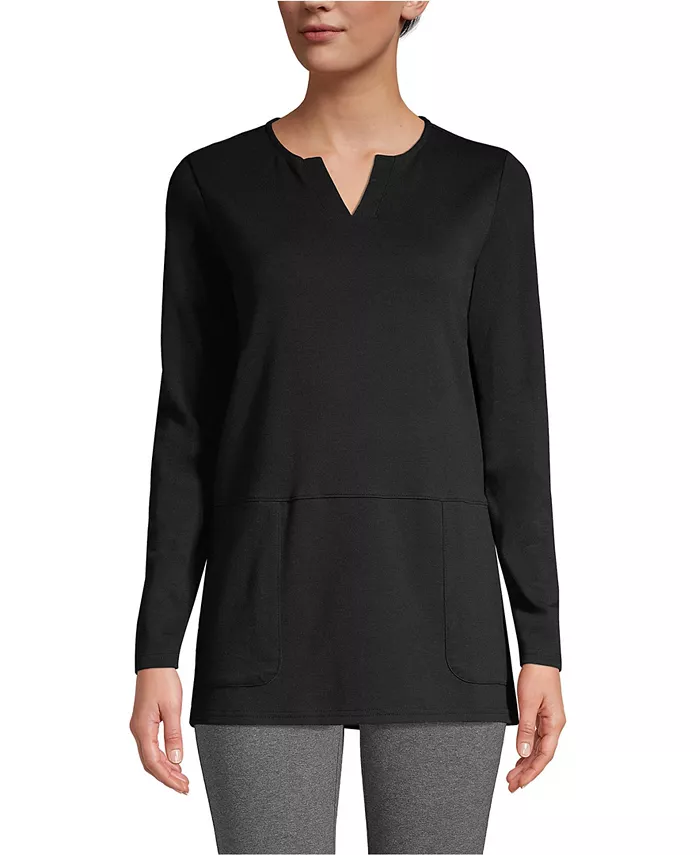 Женская туника из хлопка и полиэстера с длинными рукавами и карманами Lands' End, черный
Женская туника из хлопка и полиэстера с длинными рукавами и карманами Lands' End, черный