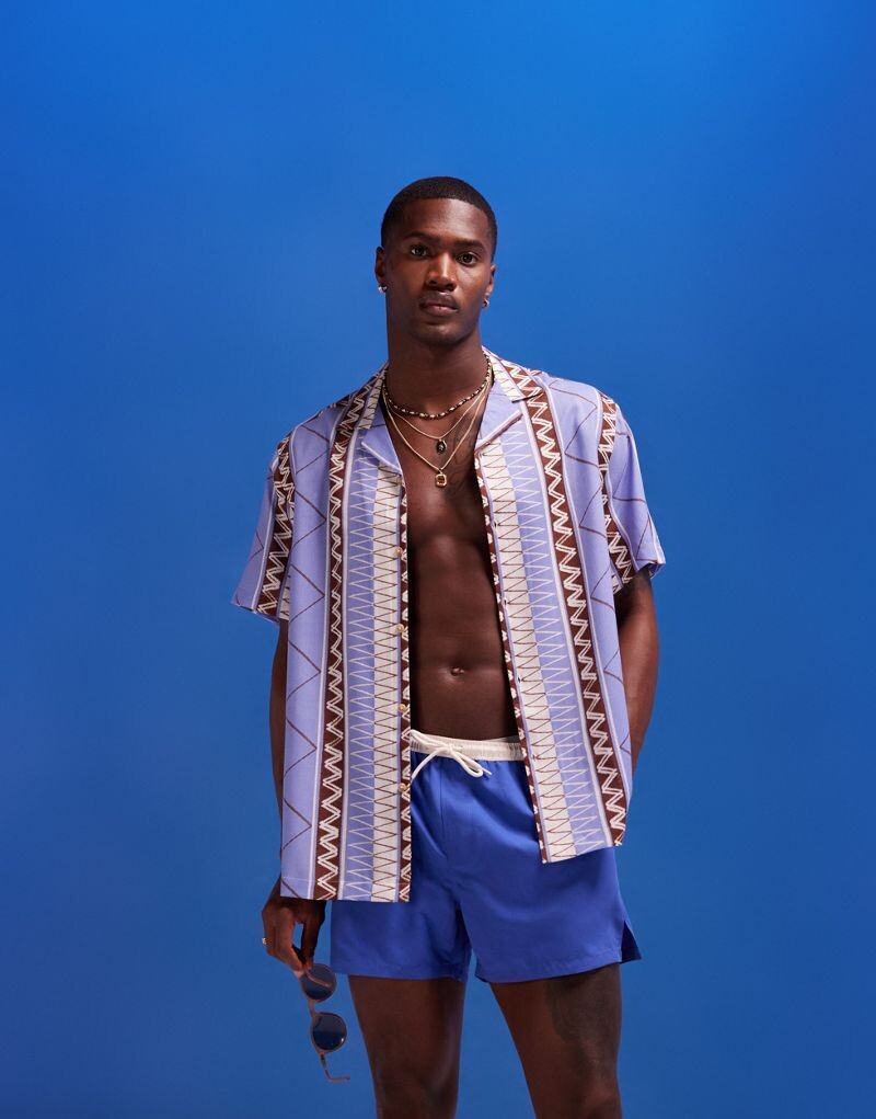 Свободная пляжная рубашка с зигзагообразным принтом ASOS DESIGN Revere фиолетового цвета
Свободная пляжная рубашка с зигзагообразным принтом ASOS DESIGN Revere фиолетового цвета
