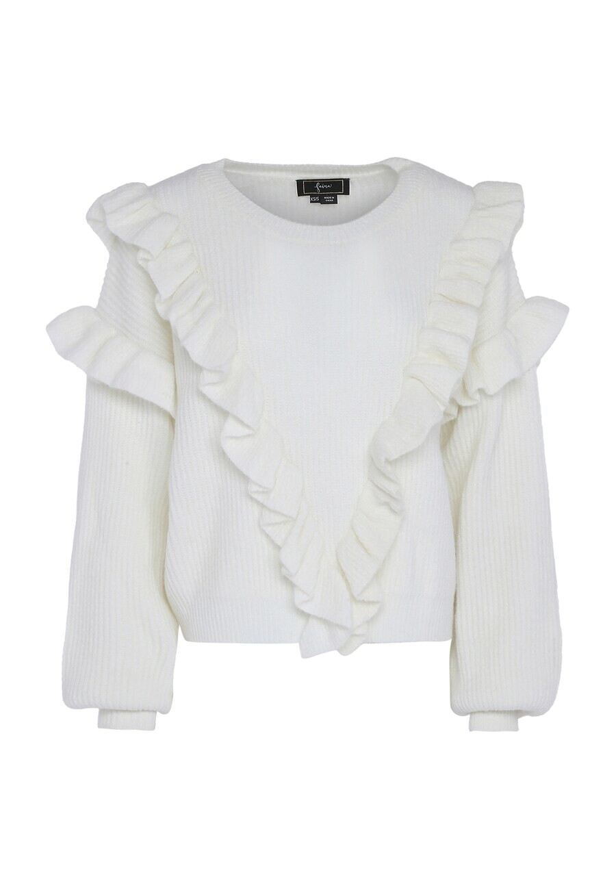 Тонкий вязаный свитер faina Sweater, белый
Тонкий вязаный свитер faina Sweater, белый