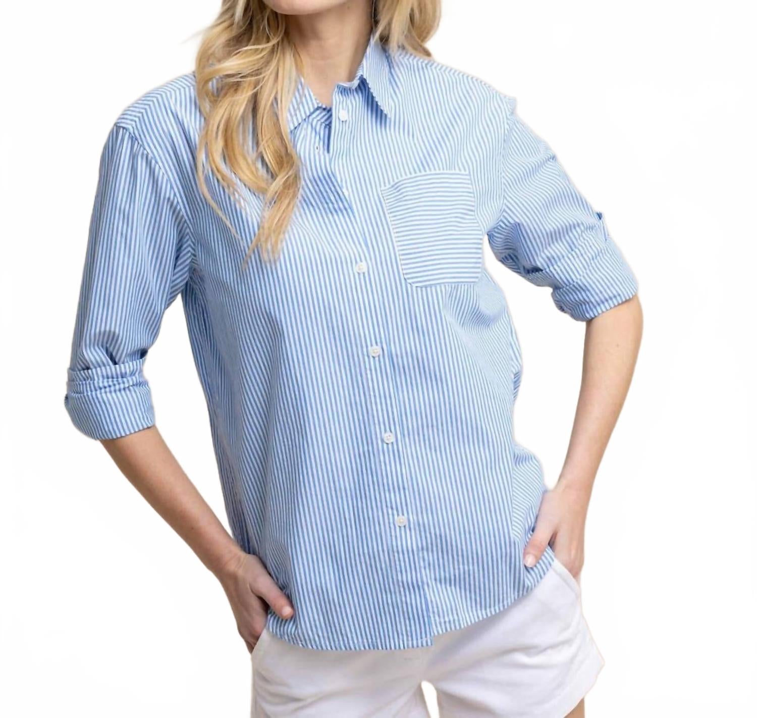 SOUTHERN TIDE Рубашка в полоску "Кэтрин" синего цвета
SOUTHERN TIDE Рубашка в полоску "Кэтрин" синего цвета