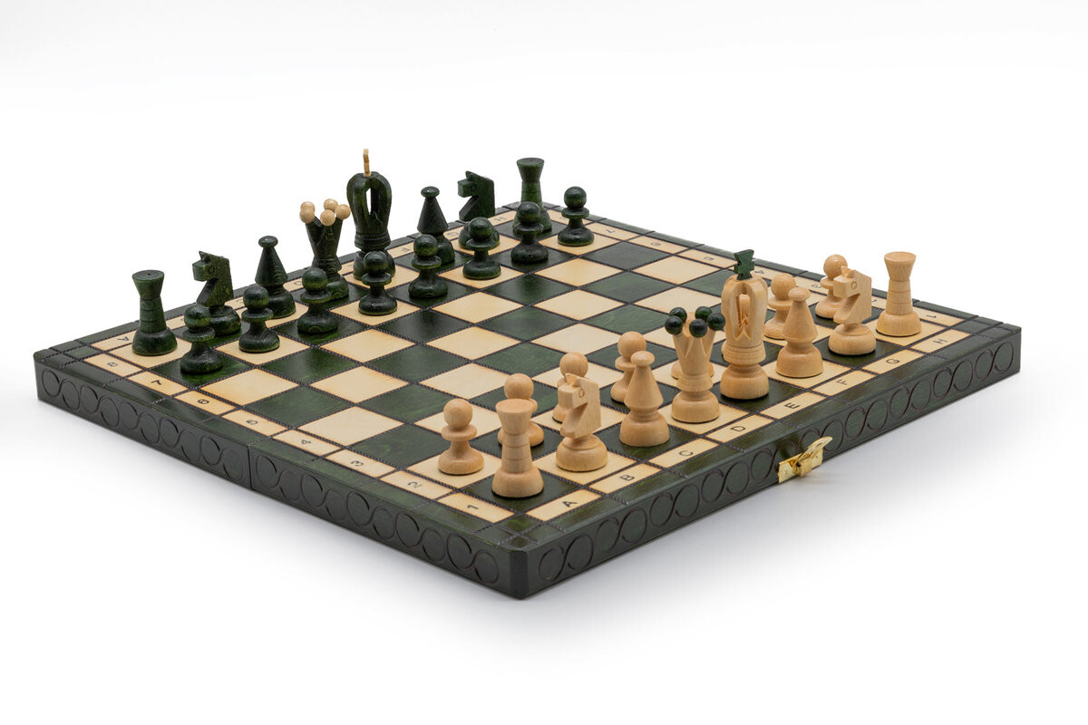 Набор королевских шахмат, средний зеленый, 35 см/шахматы для обучения/производитель Szachy Żurek
Набор королевских шахмат, средний зеленый, 35 см/шахматы для обучения/производитель Szachy Żurek