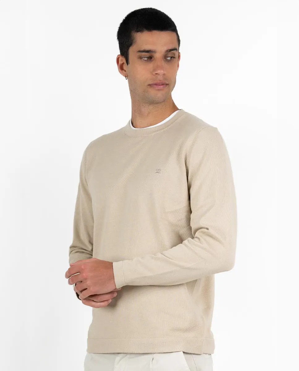 Мужской хлопковый свитер с круглым вырезом Makarthy, бежевый
Мужской хлопковый свитер с круглым вырезом Makarthy, бежевый