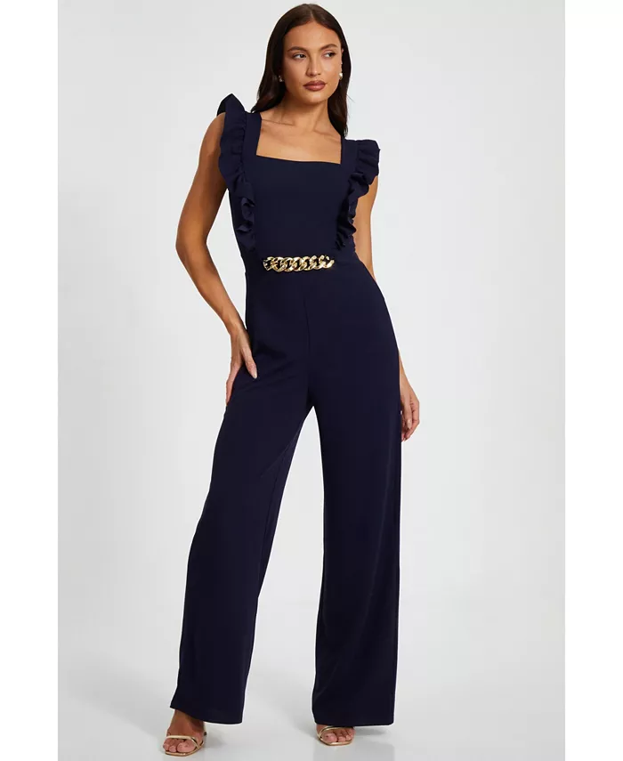 Женский комбинезон Scuba Crepe с цепочкой и рюшами спереди QUIZ, синий
Женский комбинезон Scuba Crepe с цепочкой и рюшами спереди QUIZ, синий