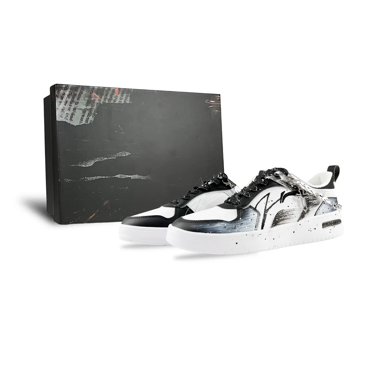 LINING ЛиНинг Спайк Йирс противоскользящие износостойкие низкие скейтерские кроссовки мужские черно-белые черно-белая коробка, цвет Black White Box
LINING ЛиНинг Спайк Йирс противоскользящие износостойкие низкие скейтерские кроссовки мужские черно-белые черно-белая коробка, цвет Black White Box