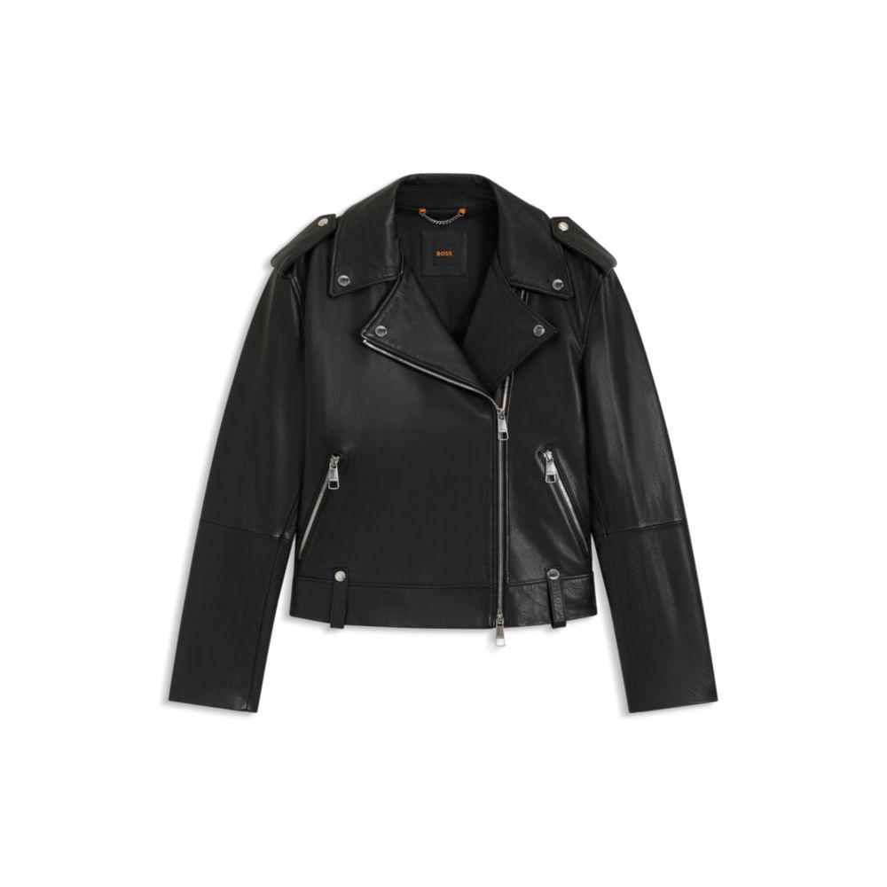 Куртка из зернистой кожи с серебристой отделкой BOSS
Куртка из зернистой кожи с серебристой отделкой BOSS