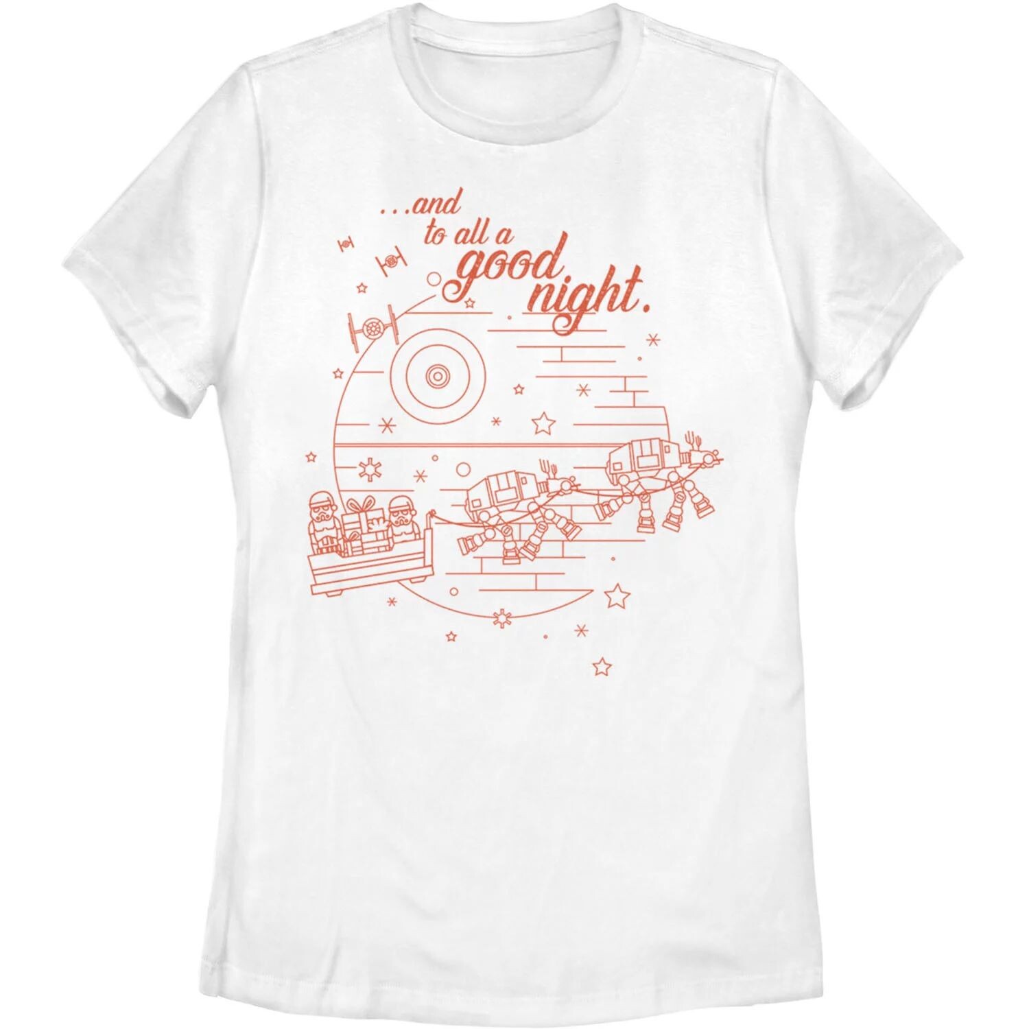 Футболка с рисунком «Рождественская звезда смерти и всем спокойной ночи», посвященная «Звёздным войнам» для юниоров Star Wars
Футболка с рисунком «Рождественская звезда смерти и всем спокойной ночи», посвященная «Звёздным войнам» для юниоров Star Wars