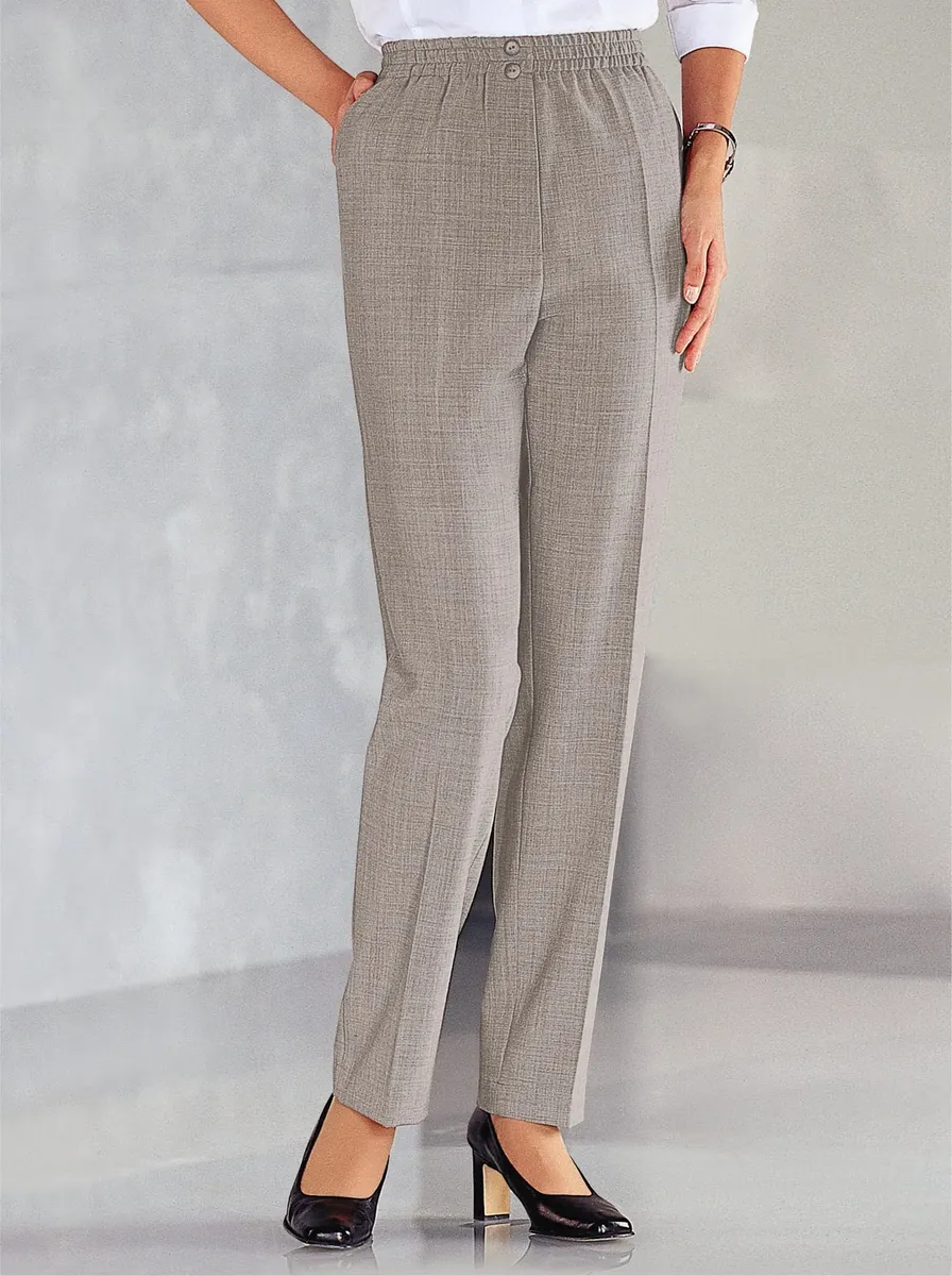 Классические брюки без застежки Classic, бежевый 
Классические брюки без застежки Classic, бежевый