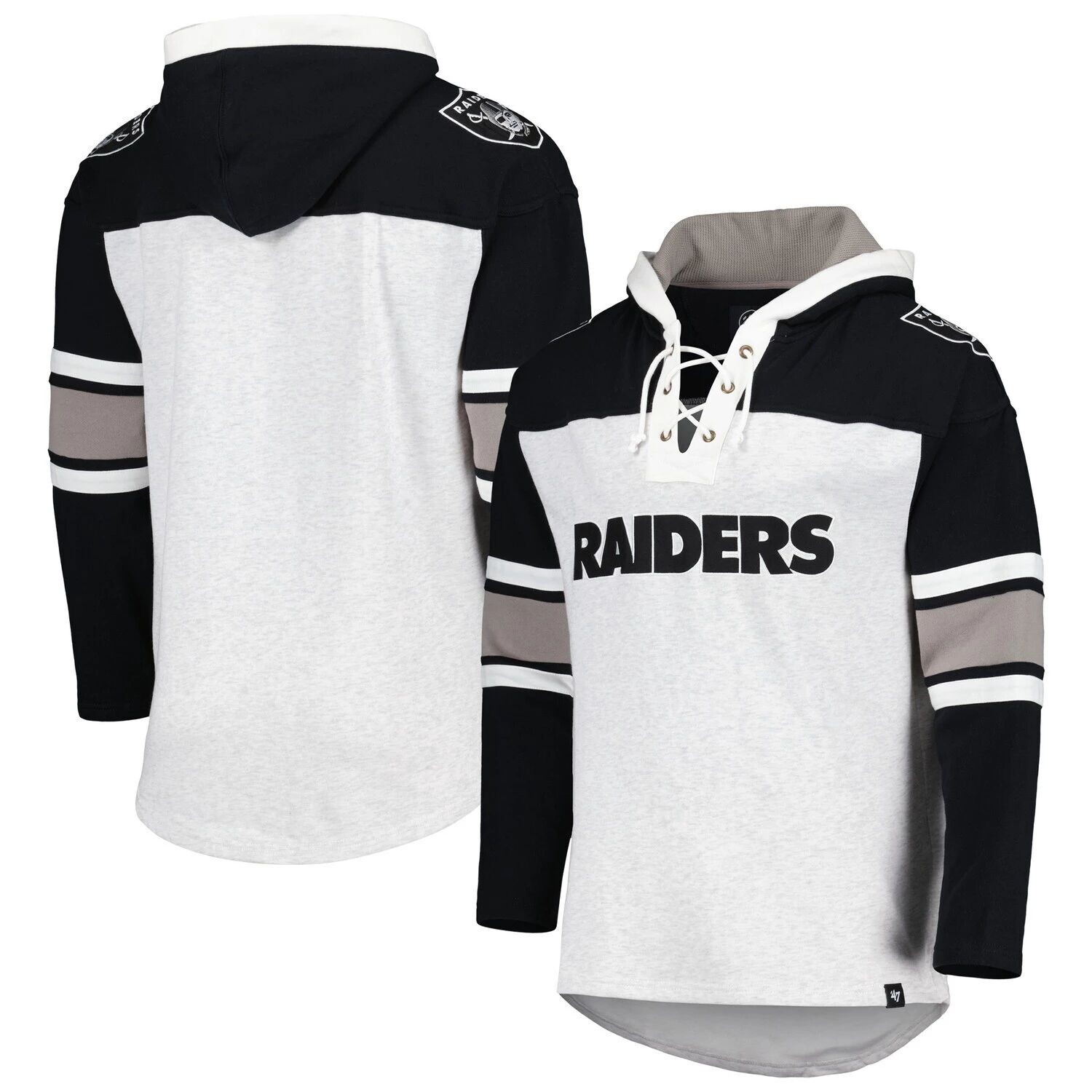 Мужская толстовка со шнуровкой и пуловером '47 Las Vegas Raiders Heather Grey Gridiron
Мужская толстовка со шнуровкой и пуловером '47 Las Vegas Raiders Heather Grey Gridiron