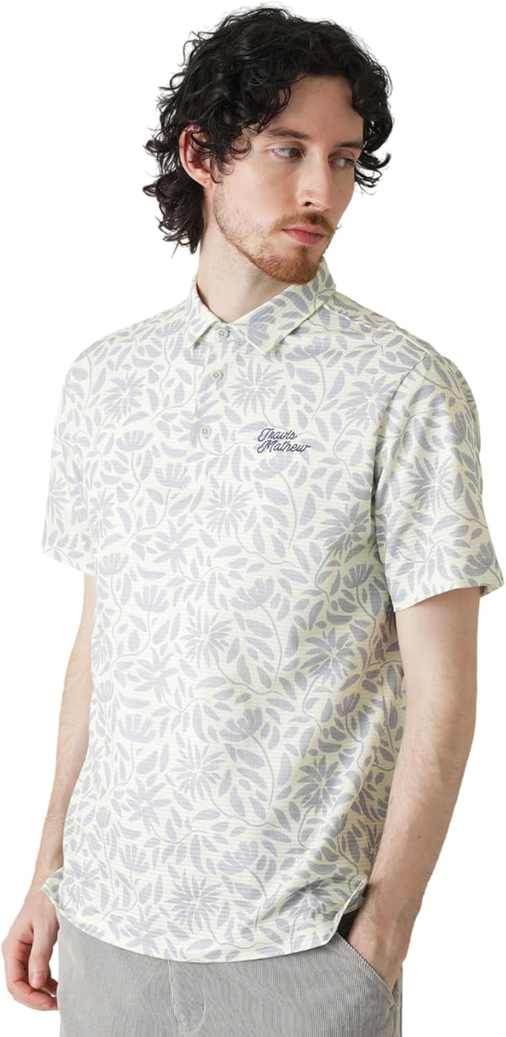 Мужская рубашка-поло с коротким рукавом (влагоотводящая, быстросохнущая, с цветочным принтом) / для гольфа / 7AL028 Travis Mathew, ванильный
Мужская рубашка-поло с коротким рукавом (влагоотводящая, быстросохнущая, с цветочным принтом) / для гольфа / 7AL028 Travis Mathew, ванильный