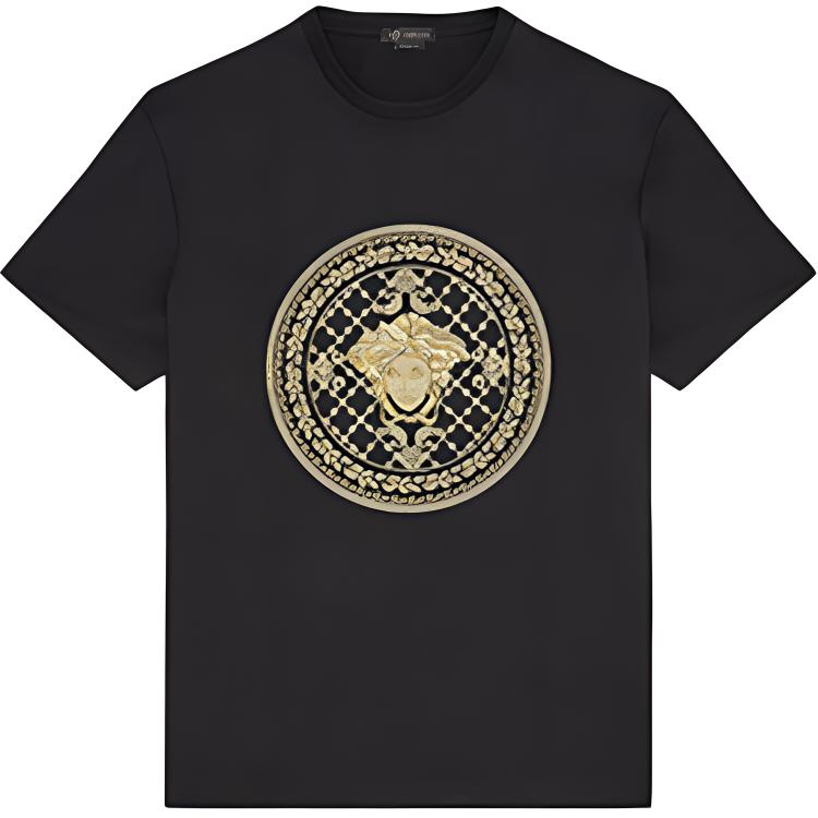 Versace Мужская черная футболка с круглым вырезом, умеренно прямой крой, Черный, Versace Мужская черная футболка с круглым вырезом, умеренно прямой крой
Versace Мужская черная футболка с круглым вырезом, умеренно прямой крой, Черный, Versace Мужская черная футболка с круглым вырезом, умеренно прямой крой