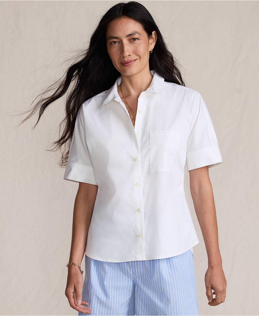 Женская охлаждающая рубашка с рукавами до локтя и застежкой на пуговицы спереди Lands' End, White
Женская охлаждающая рубашка с рукавами до локтя и застежкой на пуговицы спереди Lands' End, White