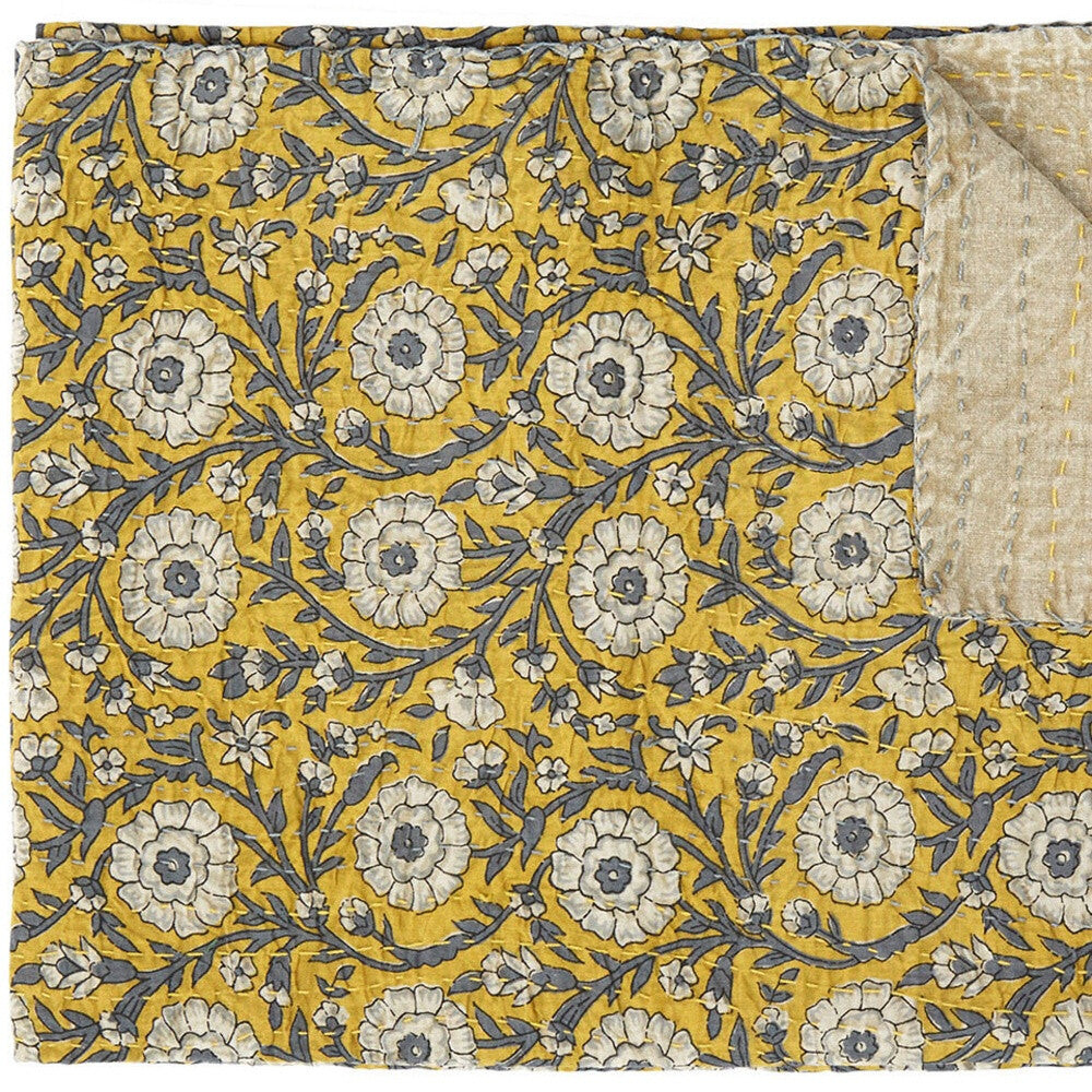 Желтое и серое хлопковое одеяло Kantha с цветочным рисунком размером 50 x 70 дюймов Homezia, цвет Multicolored
Желтое и серое хлопковое одеяло Kantha с цветочным рисунком размером 50 x 70 дюймов Homezia, цвет Multicolored