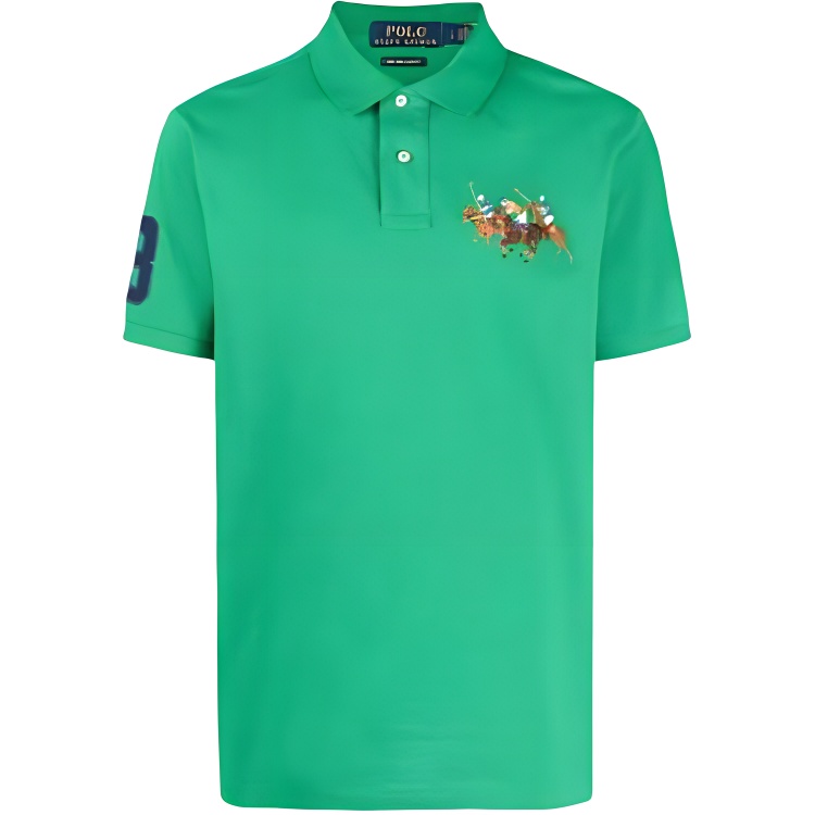 Тройная вышивка с пони Хлопковая поло футболка Polo Ralph Lauren, Травяной зеленый
Тройная вышивка с пони Хлопковая поло футболка Polo Ralph Lauren, Травяной зеленый