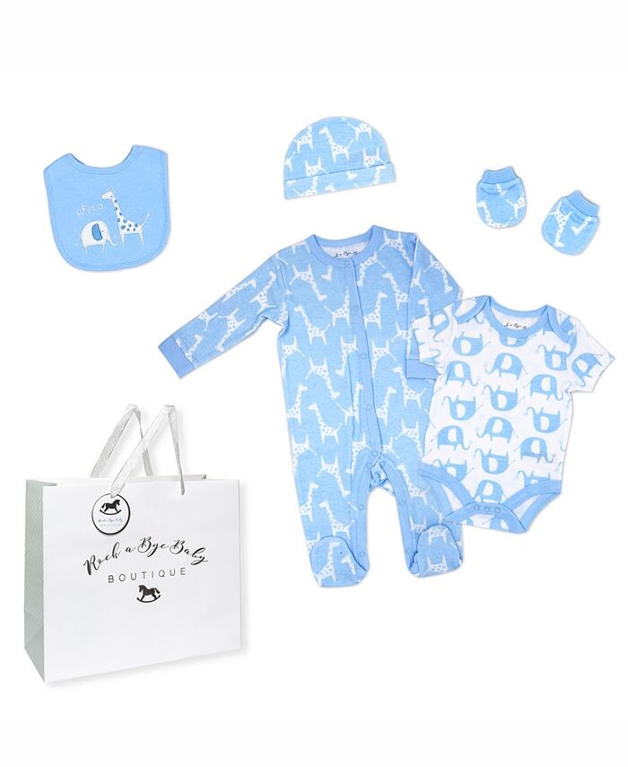 Подарочный набор из 6 предметов для новорожденных Layette Safari Rock-A-Bye Baby Boutique, синий
Подарочный набор из 6 предметов для новорожденных Layette Safari Rock-A-Bye Baby Boutique, синий