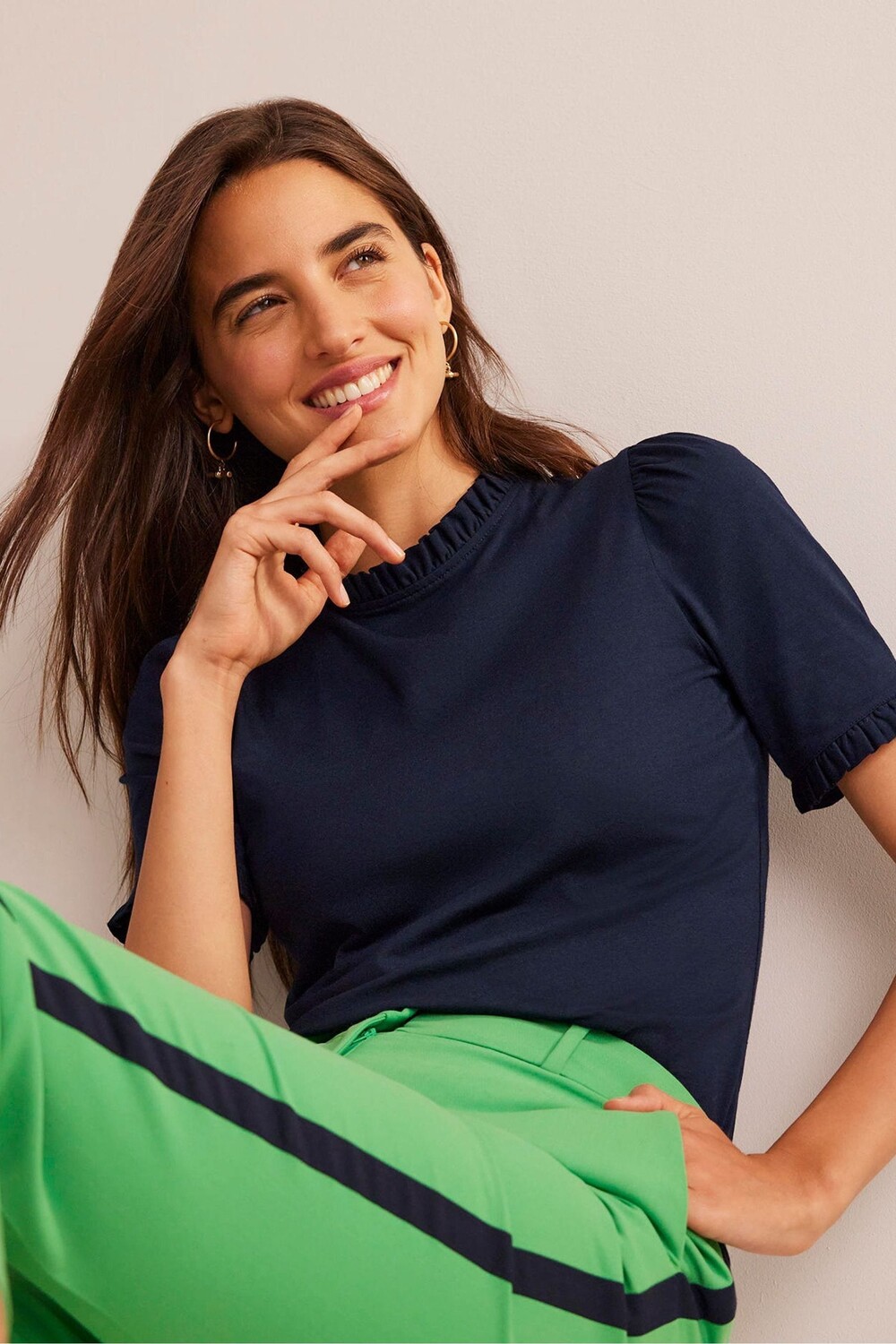 Футболка с супермягкой отделкой из оборки Boden, голубой
Футболка с супермягкой отделкой из оборки Boden, голубой