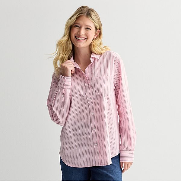 Повседневная рубашка на пуговицах Petite Sonoma Goods For Life, Blush White Stripe
Повседневная рубашка на пуговицах Petite Sonoma Goods For Life, Blush White Stripe