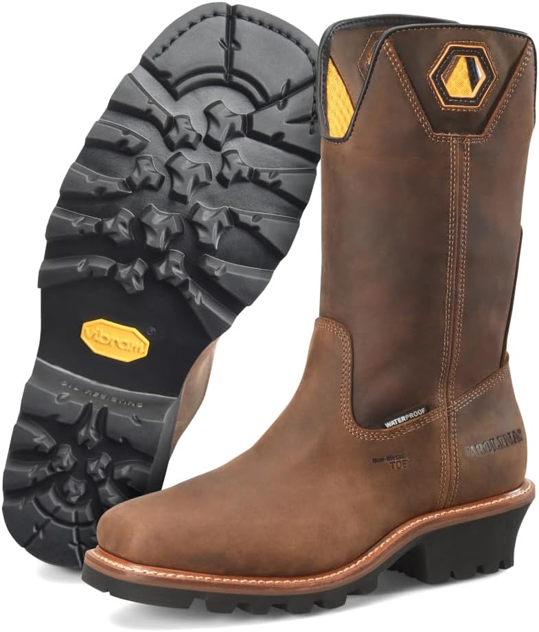 Мужские водонепроницаемые ботинки Carolina Coppice с композитным носком Wellington Logger - кожаные ботинки с квадратным носком и противоскользящей подошвой из резины Vibram, темно-коричневый
Мужские водонепроницаемые ботинки Carolina Coppice с композитным носком Wellington Logger - кожаные ботинки с квадратным носком и противоскользящей подошвой из резины Vibram, темно-коричневый