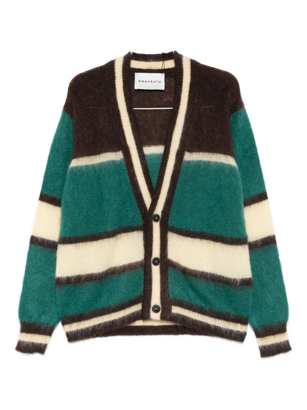 Кардиган в полоску с V-образным вырезом Amaranto, зеленый
Кардиган в полоску с V-образным вырезом Amaranto, зеленый