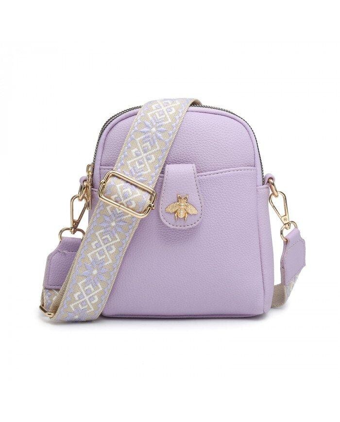 Сумка через плечо с холщовым ремешком Bee Badge и двумя секциями на молнии JFY, фиолетовый
Сумка через плечо с холщовым ремешком Bee Badge и двумя секциями на молнии JFY, фиолетовый