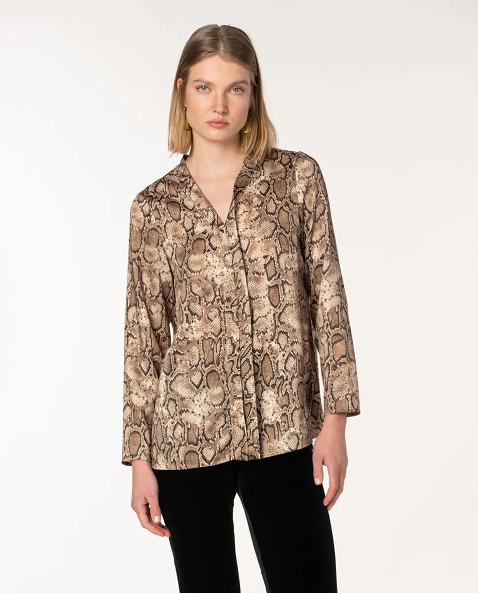 Женская блузка из твила с анималистичным принтом и V-образным вырезом Naulover, бежевый
Женская блузка из твила с анималистичным принтом и V-образным вырезом Naulover, бежевый