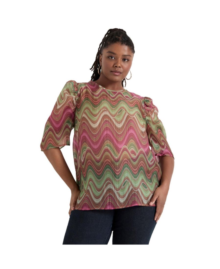 Женская блузка из органзы с рукавами-бараньими мундирами от June + Vie June & Vie, Heat waves
Женская блузка из органзы с рукавами-бараньими мундирами от June + Vie June & Vie, Heat waves