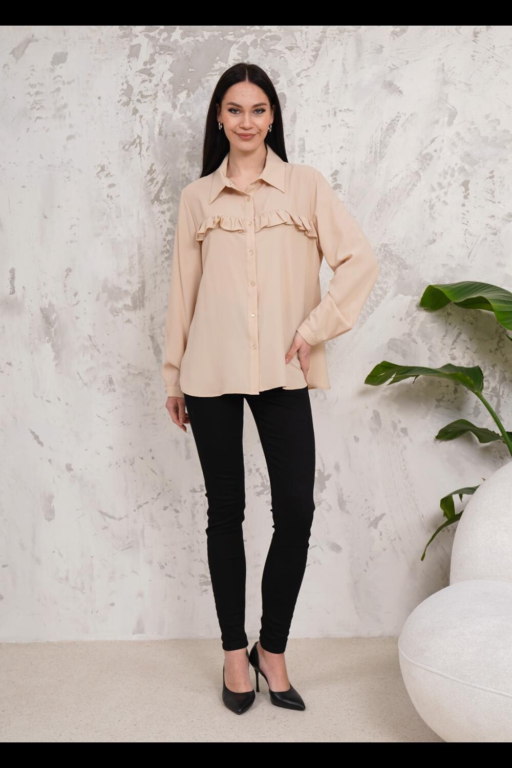 Блуза-рубашка с длинными рукавами и оборками оверсайз HOXTON GAL, бежевый
Блуза-рубашка с длинными рукавами и оборками оверсайз HOXTON GAL, бежевый