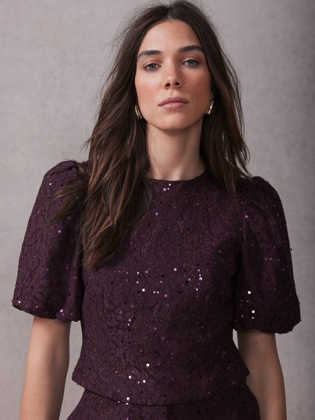 Топ с кружевными рукавами-фонариками Mint Velvet, Red Burgundy
Топ с кружевными рукавами-фонариками Mint Velvet, Red Burgundy