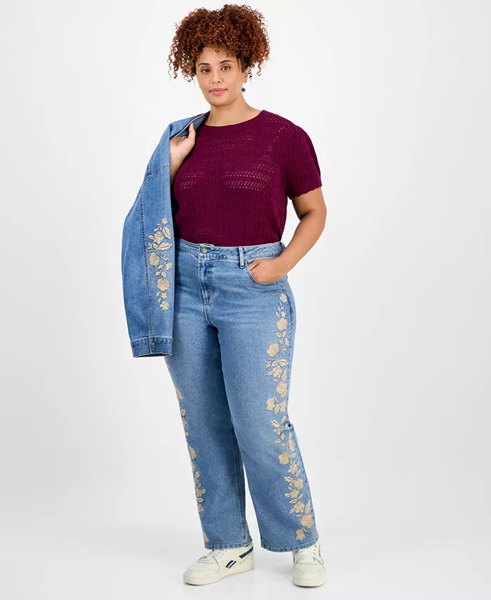 Модные джинсы больших размеров с высокой талией и вышивкой And Now This, синий
Модные джинсы больших размеров с высокой талией и вышивкой And Now This, синий