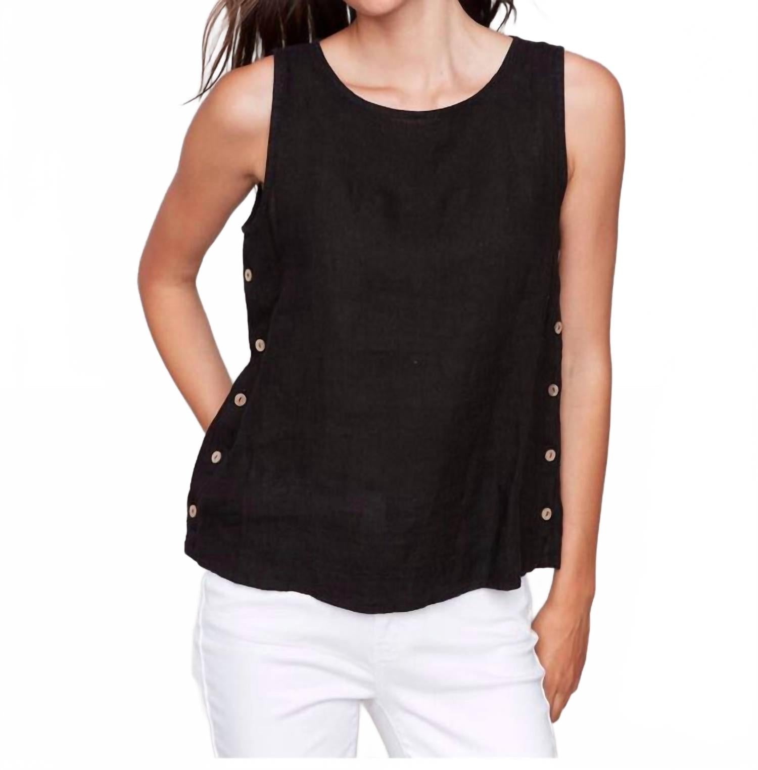 Льняной топ без рукавов черного цвета CHARLIE B
Льняной топ без рукавов черного цвета CHARLIE B