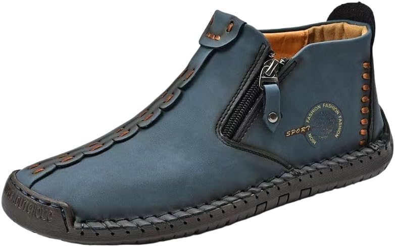 Мужские ботинки с молнией, сшитые на шнуровке, с винтажным стилем, резиновая подошва, уличная обувь Hchctry, синий
Мужские ботинки с молнией, сшитые на шнуровке, с винтажным стилем, резиновая подошва, уличная обувь Hchctry, синий