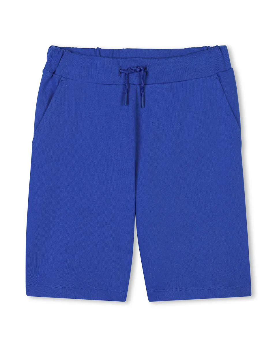 Однотонные хлопковые шорты-бермуды для мальчиков на шнурке Kenzo Kids, синий индиго 
Однотонные хлопковые шорты-бермуды для мальчиков на шнурке Kenzo Kids, синий индиго