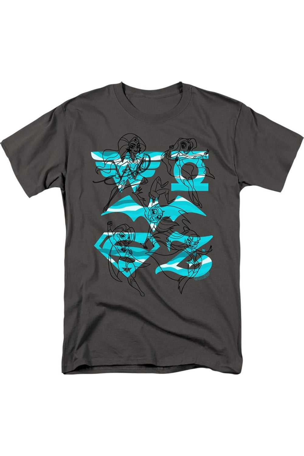 Футболка с коротким рукавом для взрослых с героями комиксов DC Superhero Girls Line Art Group Gildan, цвет charcoal 
Футболка с коротким рукавом для взрослых с героями комиксов DC Superhero Girls Line Art Group Gildan, цвет charcoal