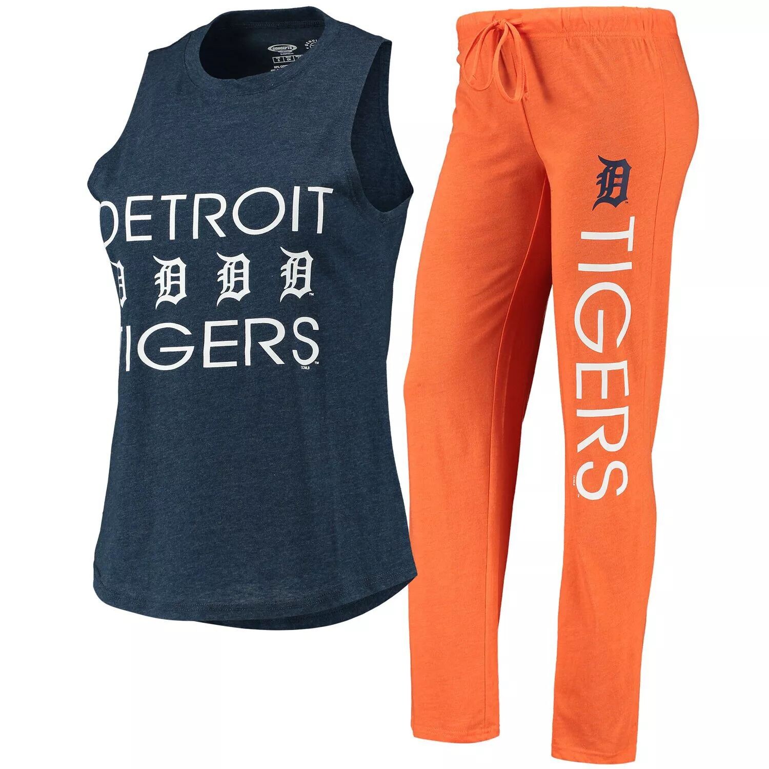 Женский спортивный комплект Concepts Sport оранжевый/темно-синий Detroit Tigers Meter Muscle Майка и брюки для сна
Женский спортивный комплект Concepts Sport оранжевый/темно-синий Detroit Tigers Meter Muscle Майка и брюки для сна
